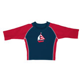 Navy Sailboat 3 Quarter Sleeve Rashguard