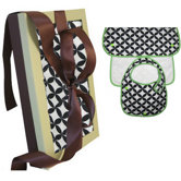 Organic Bib and Burp Gift Set in Diamond Eye