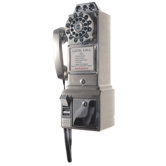 1950's Classic Brushed Chrome Pay Phone