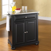 Alexandria Kitchen Island with Stainless Steel Top