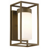 Cube  Fluorescent Outdoor Wall Lantern in Bronze TDL