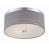 Silver Laser 2 Light Flush Mount