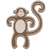Mini Monkey in Brown / White (No Glitter)
