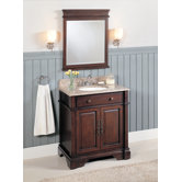 32" Single Bathroom Vanity Set in Dark Brown
