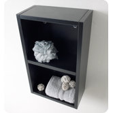 Bathroom Linen Side Cabinet with 2 Open Storage Areas