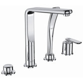 Veris 3 Hole Volume Control Roman Tub Faucet with Personal Hand Shower