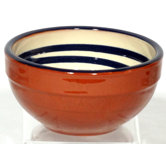 Terracotta Pudding Bowl in Cream / Blue (Set of 2)