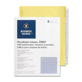 Binder Indexes,Eight 1/2" Tabs,11"x8-1/2",8/ST,Buff/Clear