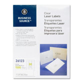 Mailing Labels, Laser, 1"x2-3/4", 1500 per Pack, Clear