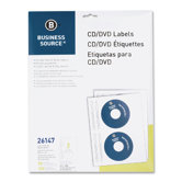 CD/DVD Labels, Laser/Inkjet, 50 per Pack, White