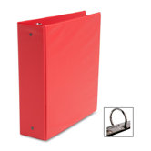 Round Ring Binder, w/ Pockets, 3", Red