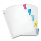 Index Dividers, 8-1/2"x11", 5-Tab, Assorted