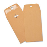 Heavy-duty Clasp Envelopes,3-3/8"x6",100 per Box,Brown Kraft