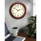 12.5" Bold Walnut Atomic Wall Clock
