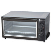 Toaster Oven, 16"x12"x10", Stainless Steel, Black