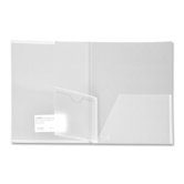 Folder W/CD Holder, 30 Sheet Cap, 11"x8-1/2", 2/PK, Clear