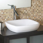 Classically Redefined Square Semi-Recessed Ceramic Vessel Sink