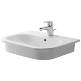 D-Code Bathroom Sink with Overflow in White