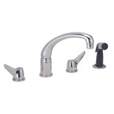 Two-Handle Widespread Kitchen Faucet with Side Spray