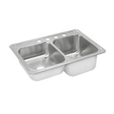 Celebrity 33" x 22" Stainless Steel Double Bowl Sink Set