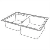 Elumina Extra Deep 33" x 22"  Self-Rimming Stainless Steel Double Sink with Optional Cutting Board