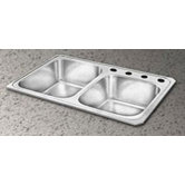 Celebrity 33" x 22" Double Basin Sink Set
