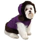 Quilted Dog Jacket with Pom Poms