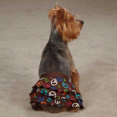 Peace Out Ruffle Dog Skirt