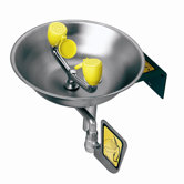 Eyesaver Eye / Face Wash with Stainless Steel Push Handle, Dual Spray Heads and Flip Top Dust Covers