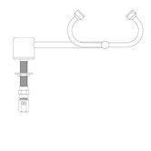 Eyesaver Deck Mounted Eyewash Faucet with Left Hand Swing Activation