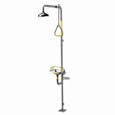 Safe-T-Zone Floor Mount Combination Station with Stay Open Valve and Stainless Steel Eyewash Bowl
