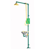 Safe-T-Zone Floor Mount  Combination Shower with Se-490 Eye / Face Wash, Deluge Showerhead and Pull Rod