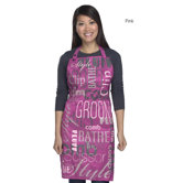Graffiti Print Grooming Apron in Purple