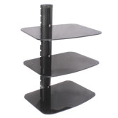 Three Shelf AV Component Wall Mount in Black
