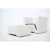 Divide Arm Chair and Ottoman