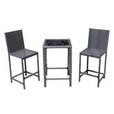 Wicker Bar Height Bistro Set