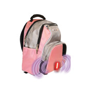 Built-in Alarm School Backpack in Pink & Grey