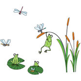 Ludo Frogs Wall Decal