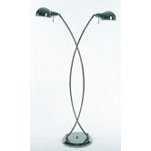Aesthetic Two Light Floor Lamp in Black Chrome