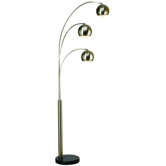 Triad Three Light Arc Floor Lamp in Brushed Nickel