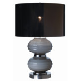 Carnia One Light Table Lamp with Bronze Smoke Shade in Brushed Nickel