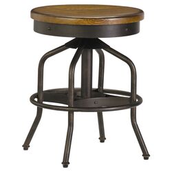 Great Rooms Adjustable Swivel Factory Stool in Hickory Stick