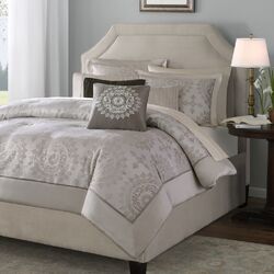 Crinkle 3 Piece Solid Quilt Set in Ivory