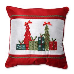 Andrea Victoria Jolly Ornaments Throw Pillow