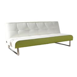 Seattle Futon Sofa Bed in White & Green