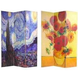 Van Gogh Reversible 3 Panel Canvas Room Divider