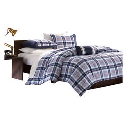 Elliot Plaid Comforter Set in Blue