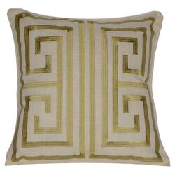 Catalina Cotton Decorative Pillow in Taupe & Gold
