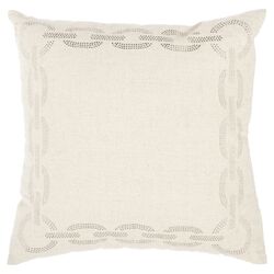 Paisley Cotton Decorative Pillow in White (Set of 2)