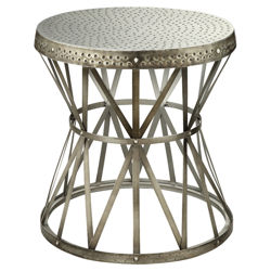 End Table in Hammered Antique Nickel